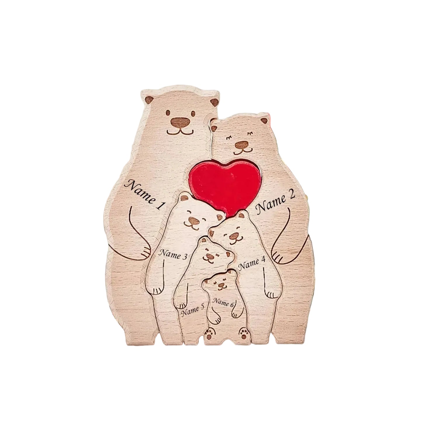 puzzle personnalisé en forme d'ours 6 little bears