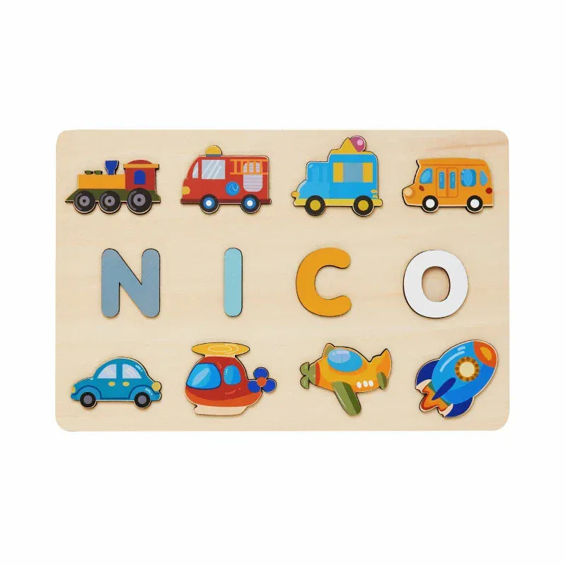 puzzle pour enfant avec prénom personnalisé Car (1-9letter) / CHINA