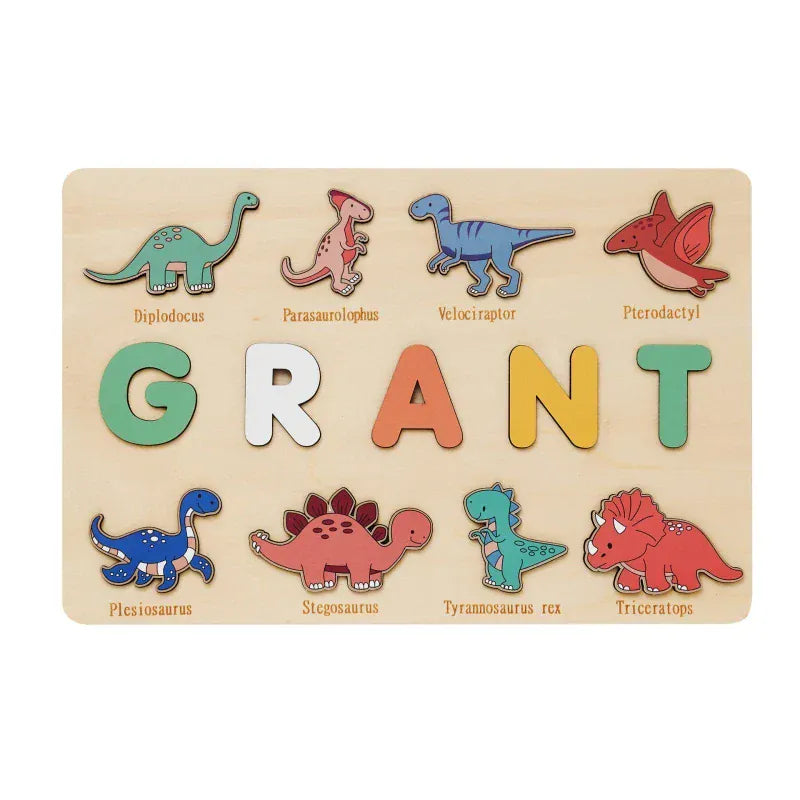 puzzle pour enfant avec prénom personnalisé Dinosaur (1-9letter) / CHINA