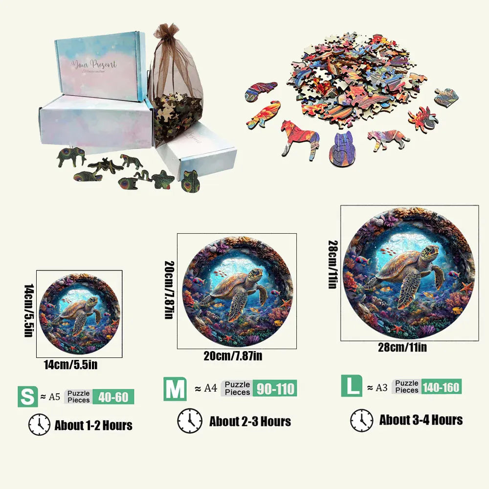 puzzle rond d'animaux marins et autres