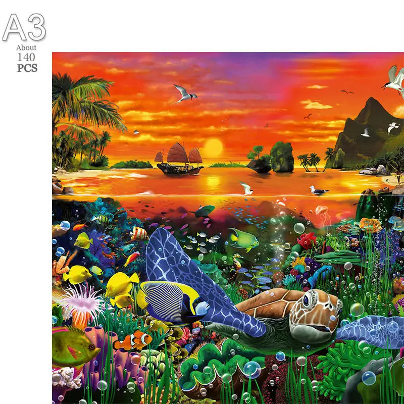 puzzle rond d'animaux marins et autres TT-ZFX-323-A3