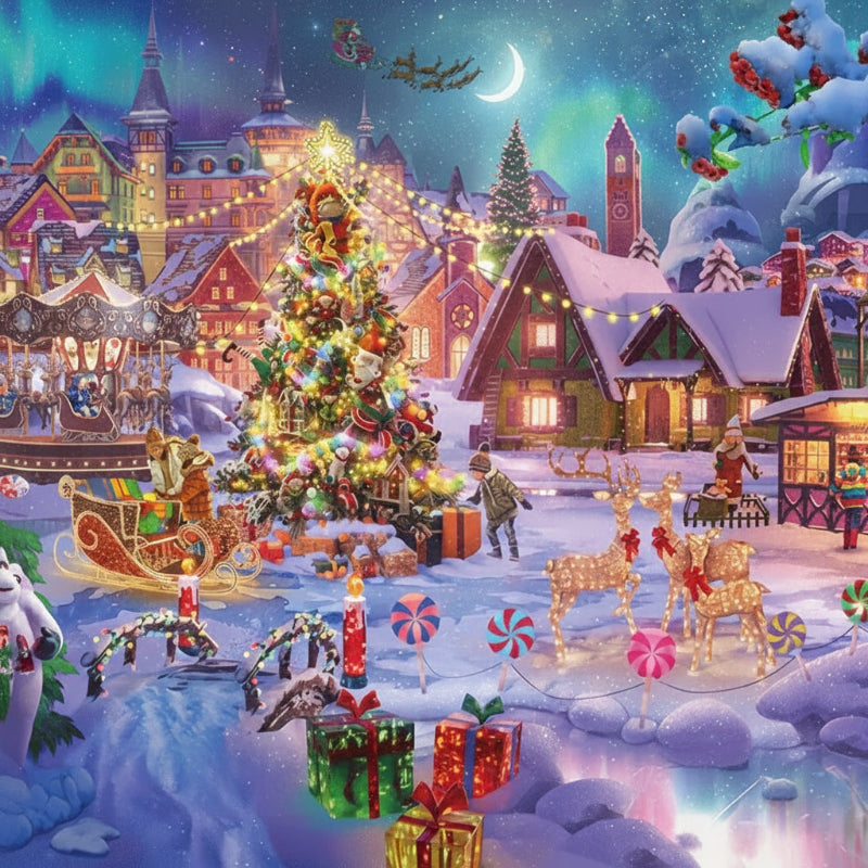 puzzle village de noël enneigé I boutique1one xmas gift