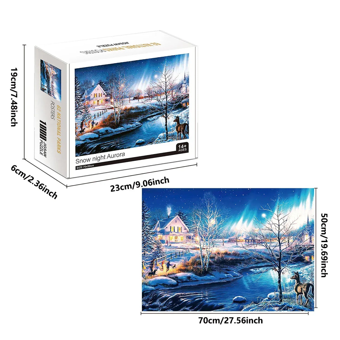 puzzle ville d'Amalfi I boutique1one Snow Night Aurora