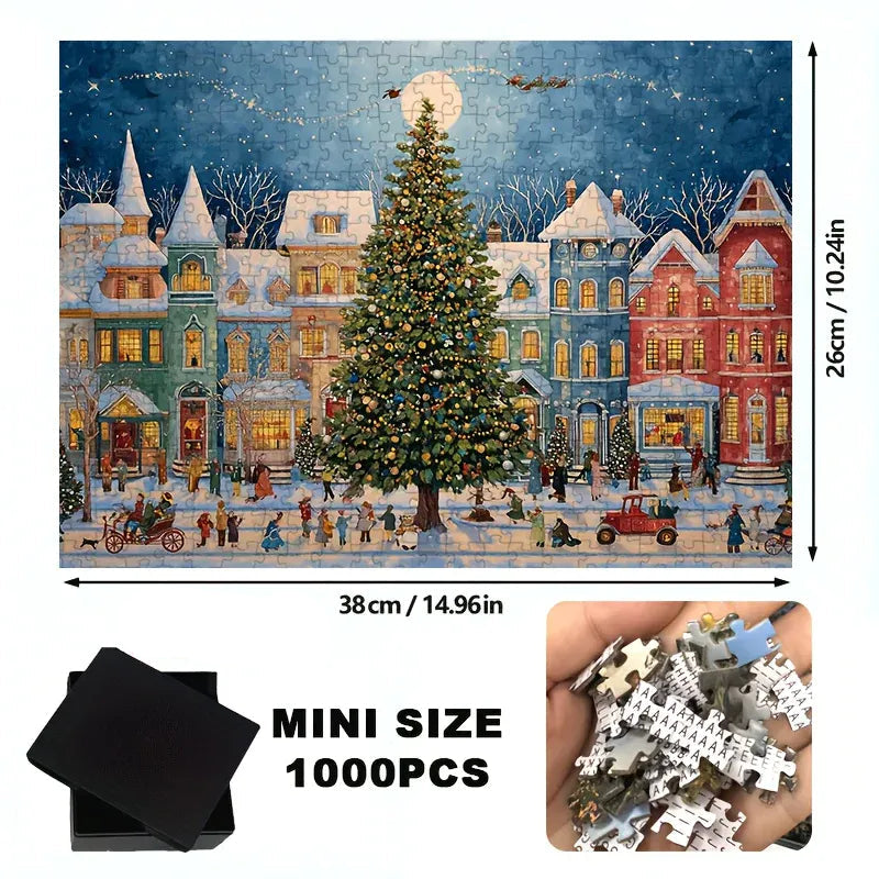 puzzle ville enneigée de noël I boutique1one Xmas Tree