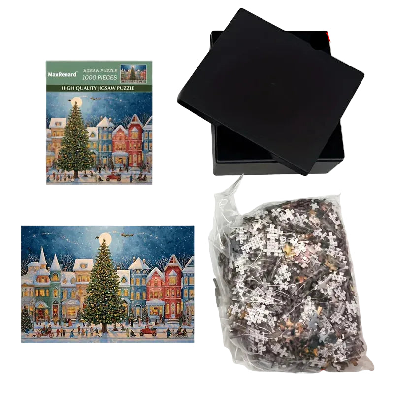 puzzle ville enneigée de noël I boutique1one Xmas Tree