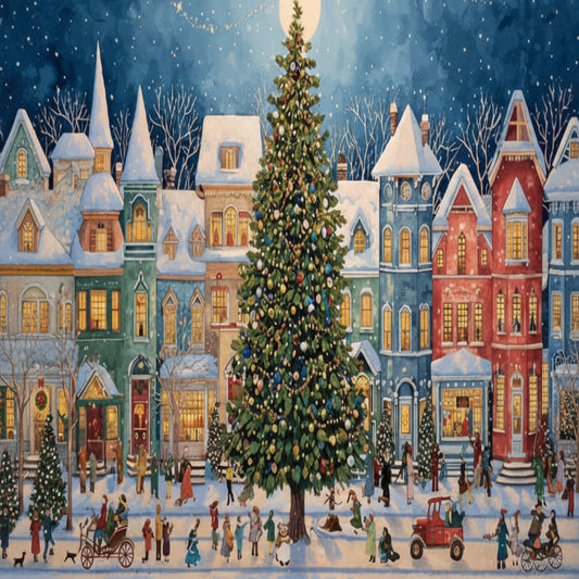 puzzle ville enneigée de noël I boutique1one Xmas Tree