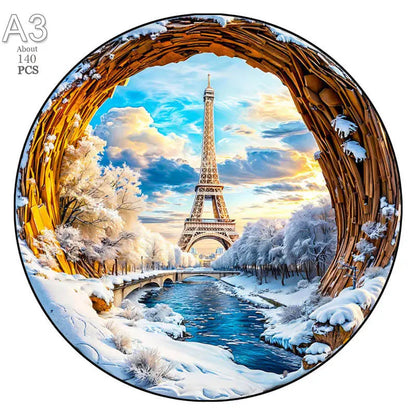 puzzles ronds d'animaux et Paris I Full Puzzle A3 TOUR EIFFEL