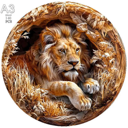 puzzles ronds d'animaux et Paris I Full Puzzle A3 LION
