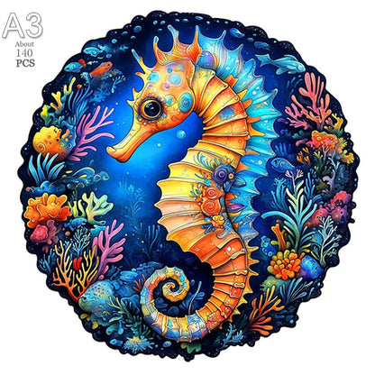 puzzles ronds d'animaux et Paris I Full Puzzle A3 HIPPOCAMPE