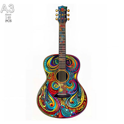 puzzles ronds d'animaux et Paris I Full Puzzle A3 GUITARE